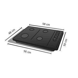 Cubierta de Empotre a Gas 60 cm Vidrio Negro GE Appliances - CGG6020V1