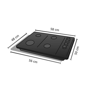 Cubierta de Empotre a Gas 60 cm Vidrio Negro GE Appliances - CGG6025V1