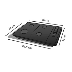 Cubierta de Empotre a Gas 86 cm Inoxidable GE Appliances - CGG8610I2