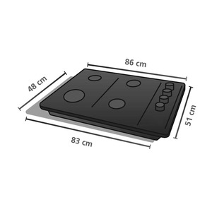 Cubierta de Empotre a Gas 86 cm Vidrio Negro GE Appliances - CGG8615V2