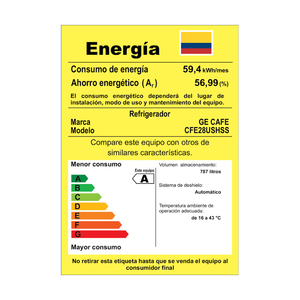 Refrigerador Automático 787 L Acero Inoxidable GE Café - CFE28USHSS