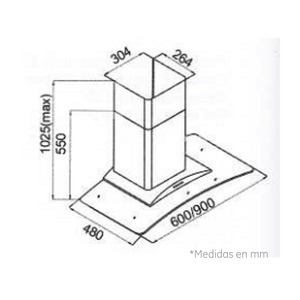 Campana de Pared 90cm Inoxidable - CG9014PI