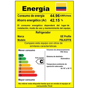 Nevecón No Frost de 677 Lts. Brutos Vidrio Negro GE Profile - PSLN3FFBFBN