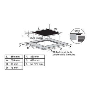 Cubierta de Empotre Inducción a 220 V 86 cm Negra GE Profile - PGP95IV0