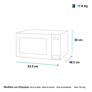 Horno Microondas de 39.6 Litros. Espejo GE Appliances - MGE14SEJG