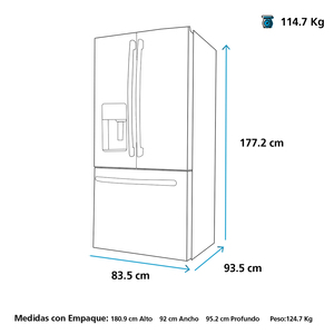 Nevecón Europeo 665 Lts. Brutos Inox GE Profile - PFM25HSLCSS
