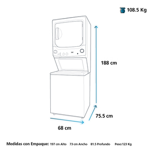 Centro de Lavado de 17 kg Diamond Gray Mabe - MCLC1740PSDG1