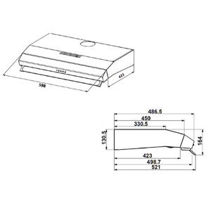 Campana de Pared 60cm Inoxidable GE - CG6092I