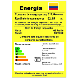 Cubierta Filotop Europa 86 cm Inoxidable GE Profile - PGP905DI