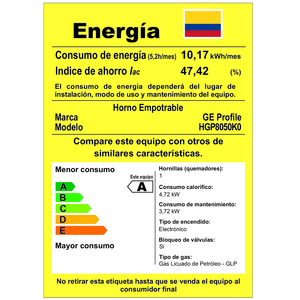 Horno de Empotrar a Gas 80 cm Inoxidable GE Profile - HGP8050K0