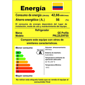 Nevecón No Frost 615 Lts. Brutos Inoxidable GE Profile - PNL22LEKFSS