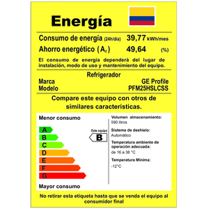 Nevecón Europeo 665 Lts. Brutos Inox GE Profile - PFM25HSLCSS