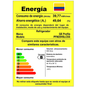 Nevecón Europeo 665 Lts. Brutos Inox GE Profile - PFM25HSLCSS