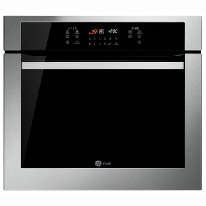 Horno de Empotrar a Gas 80cm Inoxidable Vidrio Negro GE Profile - HGP8070K0
