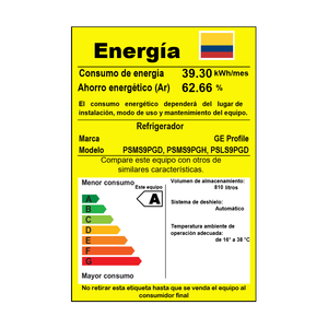 Nevecón No Frost de 846 Lts. Brutos Inoxidable GE Profile - PSMS9PGHCSS